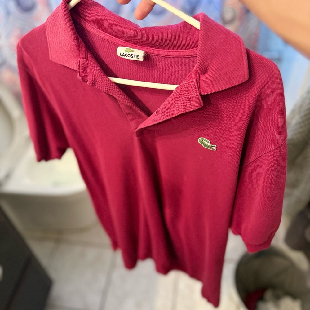 Lacoste plum colored Polo Shirt - Red lg 4